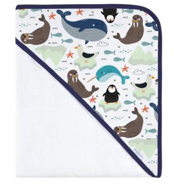 Imagem de Toalha de Banho Bebê Ocean Estampado- Batistela Baby, Azul