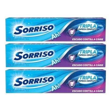 Imagem de Kit C/3 Creme Dental Sorriso Tripla Limpeza 70g
