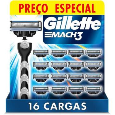 Imagem de Gillette Mach3 Refil 16 Unidades Carga para aparelho de Barbear com Lâ