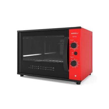 Imagem de Forno Elétrico de Bancada Nardelli Top 60 60L com Timer Grill Vermelho 110V
