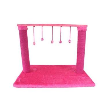 Imagem de Arranhador Retangular Duplo Interativo Rosa para Gatos  Pet Injet