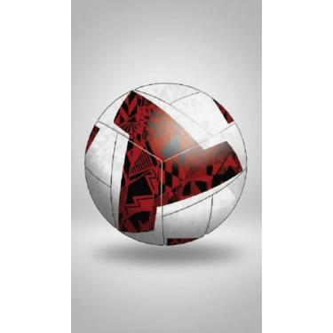 Imagem de Bola de Futsal com Design Geométrico Vermelho e Preto - Congratulation