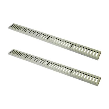 Imagem de Kit Ralo Grelha Linear 3285X2GDA com Caixilho em Alumínio Bege GDA Industria e Distribuidora de Fundidos 8X100CM
