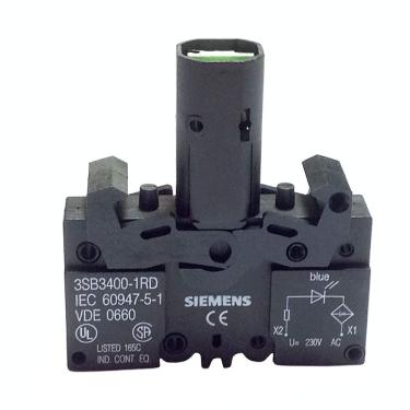 Imagem de Elemento Soquete 3SB34 00-1RD Componente Atuador Indicador com LED Integrado 230VCA Azul Siemens