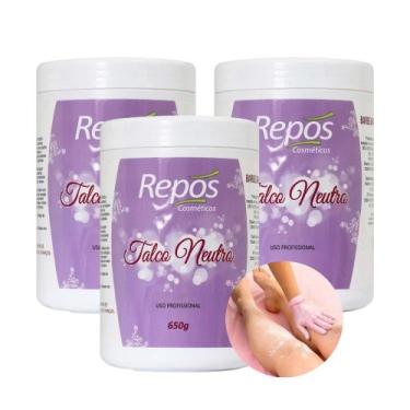 Imagem de Kit 3 Talco pós Depilação Secativo Neutro 650g Repós Prossional - Repo