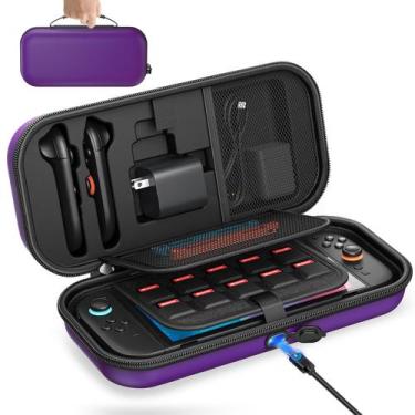 Imagem de Estojo para Console Game Auarte Switch 2 Viagem Roxo com 22 Cartões