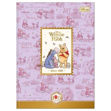 Imagem de Caderno Colegial Brochura Capa Dura Ursinho Pooh Folhas Decoradas Supe