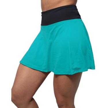 Imagem de Shorts Saia Basic - Preto e Verde água - M - preto e verde água-Feminino