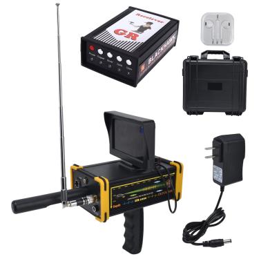 Imagem de AUNMAS Detector de metais subterrâneos de 1000 m com tela de exibição, localizador de tesouro de cobre prateado e dourado para aventura, detecta alvo de distância do caçador de ouro para ouro, prata, moedas e (borda amarela)