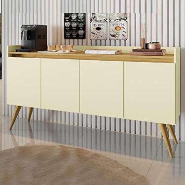 Imagem de Aparador Buffet Gold 4 Portas - Pérola/mel - Móveis Primus