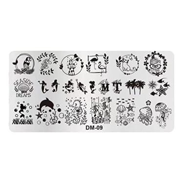 Imagem de Modelo De Carimbo De Unha Impressão De Unhas De Unhas De Estamplas De Unhas Flores Flores Butterfly Design Stamp Fool for Manicure Salon Home Diy Halloween Natal