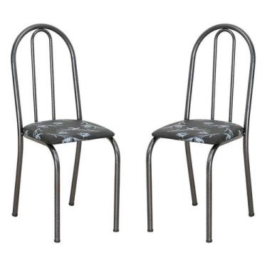 Imagem de Conjunto 2 Cadeiras Éos Preto Flor - Artefamol