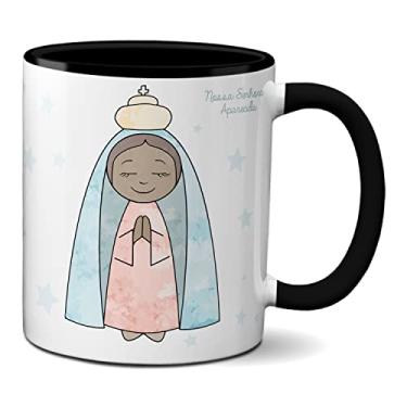 Imagem de Caneca Padroeira Do Brasil Mãezinha Cuida De Nós Amém! (Preta)