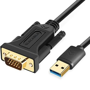 Imagem de ELECABLE Cabo adaptador USB 3.0 para VGA de 1,5 m, conversor de vídeo Full HD 1080P – placa gráfica externa para monitor/projetor. (1,5 pés)