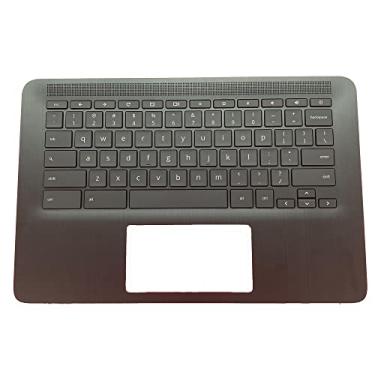 Imagem de LTPRPTS Substituição da capa superior para laptop Palmrest retroiluminado peça de montagem do teclado para HP Chromebook 14 G6 CB14 G6 L90460-001 preto