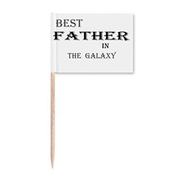 Imagem de Melhor pai na galáxia Festival com citações de palito de dente marcadores para decoração de festa