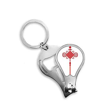 Imagem de Cortador de unhas padrão de segurança de nó vermelho China abridor de chave tesoura