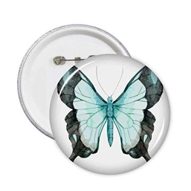 Imagem de Borboleta com asas azuis, alfinetes, emblema, botão, decoração, acessório, 5 peças