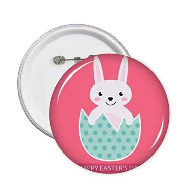 Imagem de Broche de Ilustração de Coelhinho de Ovo Feliz Dia da Páscoa Emblema de Botão Decoração 5 peças