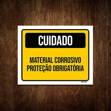 Imagem de Placa De Sinalização - Cuidado Material Corrosivo 36x46