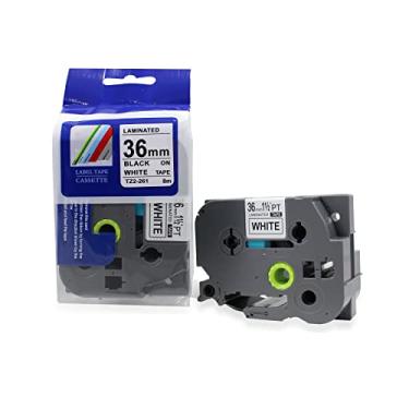 Imagem de Fita Refil Compatível TZ-261 Tze-261 Branca 36mm para Rotulador Brother PT-D800W PT-P900W PT-P950NW PT-530 PT-550 PT-3600 PT-7500 PT-7600 PT-9200DX PT-9200PC PT-9400 PT-9500PC PT-9600 PT-9700PC PT-9800PCN RL-700S