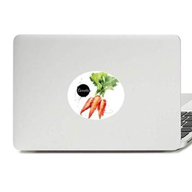 Imagem de Adesivo de notebook com emblema de vinil e aquarela saudável com vegetais, cenoura, saboroso, saudável