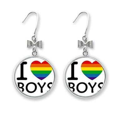 Imagem de Brincos de laço LGBT com suporte bissexual, gancho perfurado