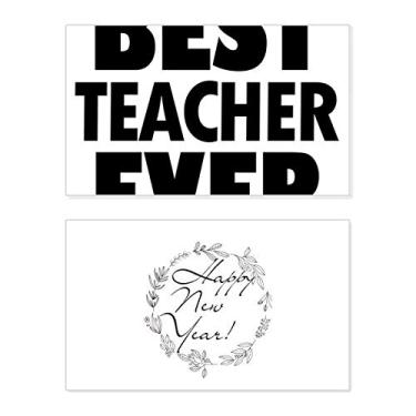Imagem de Best Teacher Ever Citação Festival Ano Novo Cartão de felicitações Bless Message Present