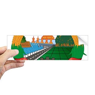 Imagem de DIYthinker Adesivo retangular com emblema nacional da Ásia Laos para janela