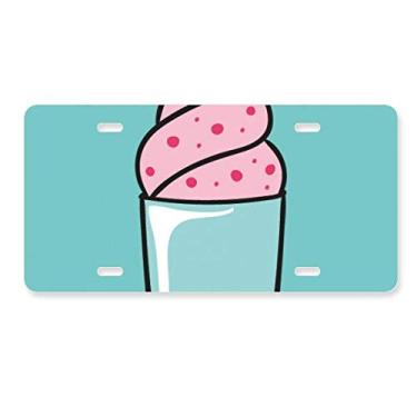 Imagem de DIYthinker Placa de carro rosa doce sorvete decoração de carro acessório de aço inoxidável