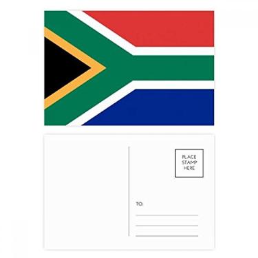 Imagem de Cartão postal com bandeira nacional da África do Sul, conjunto de cartões postais de aniversário para enviar cartões de agradecimento