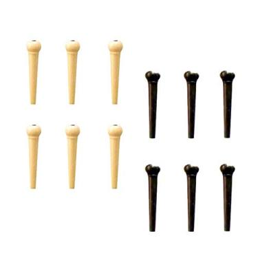 Imagem de Pino Plástico Smart Corda Violão Aço Preto 6 Pcs