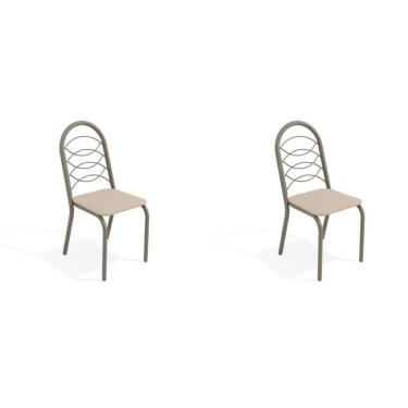 Imagem de Conjunto com 2 Cadeiras Holanda Nickel e Nude