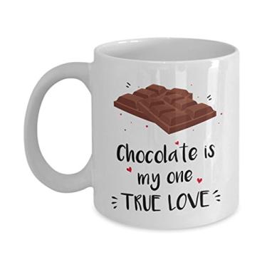 Imagem de Caneca True Love – Chocolate is my one True Love – Caneca de café de cacau quente divertido – ideia de presente de aniversário de Natal