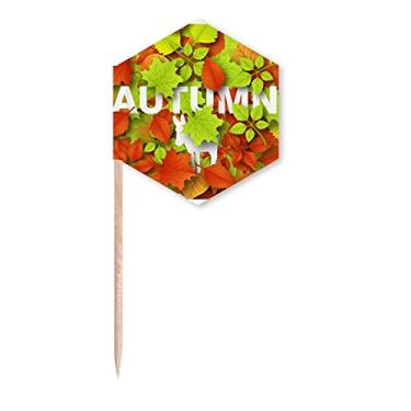 Imagem de Bandeiras deciduous Maple outono burro palito palitos cupcake festa celebração