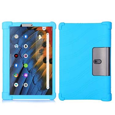 Imagem de QYiiD Capa para Lenovo Yoga Smart Tab 10,1 polegadas 2019, capa protetora de silicone leve à prova de choque macia adequada para crianças Lenovo Yoga Smart Tab, azul claro