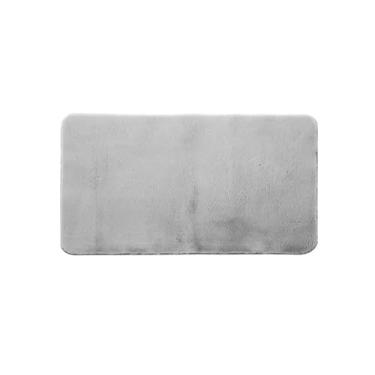 Imagem de Tapete Passadeira Pele De Coelho Antiderrapante Melody - Jolitex - Cinza - 50x120cm