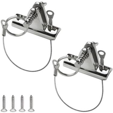Imagem de YANYUCB Barco Bimini Dobradiça de convés superior encaixe base côncava marinha 316 aço inoxidável Bimini Top Hardware, Bimini Top 90° Dobradiça Bimini Suportes Bimini com pinos de liberação rápida