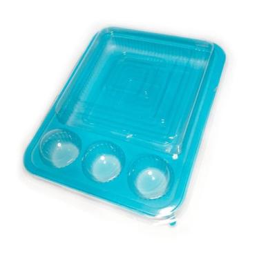 Imagem de Blister 3 Brigadeiros e 1 Fatia de Bolo- Azul Claro - 5 unidades - Riz