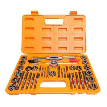 Imagem de Jogo Macho E Tarracha Cossinete 40 Peças Em Aço Rápido Grc15 - Lee Too