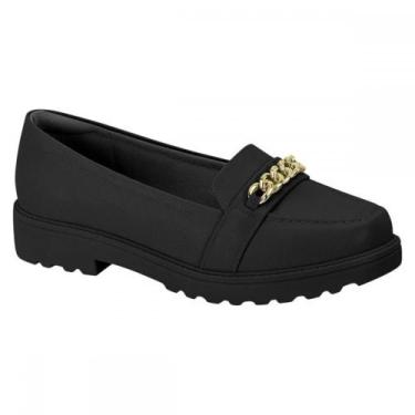Imagem de Mocassim Feminino Modare Ultraconforto 7357111, Preto, Ouro claro, 35