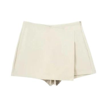 Imagem de Minissaia Assimétrica de Cintura Alta - Shorts para Mulheres (Preto e 