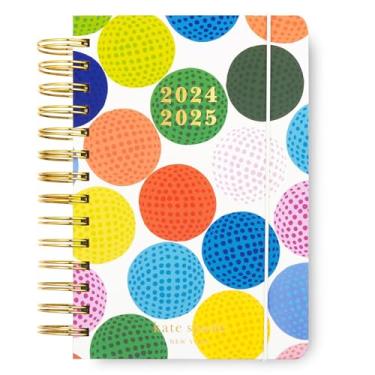 Imagem de Kate Spade New York Agenda média semanal e mensal de agosto de 2024 a dezembro de 2025, agenda espiral de capa dura, agenda diária com calendário mensal, adesivos e bolsos (bolas de golfe)