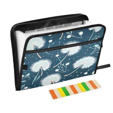 Imagem de Wassud Acordeão de leão branco organizador de arquivos carta a4 pastas de arquivo de papel organizador de documentos fólio com etiquetas pasta de arquivo expansível 13 bolsos