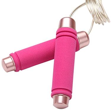 Imagem de Corda de Pular com Peso Anti-Derrastre Ajustável Rolamento para Suavidade Cabos Espuma Leve Treino Corporal Boxe em Academia Casa Exercício Portátil Resistência Cardio e Stamina