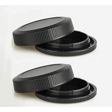 Imagem de Tampa do corpo da câmera e tampa da lente traseira compatível com Canon EOS R5 / EOS R6 / EOS R/EOS RP kit Lentes de montagem RF (pacote com 2)