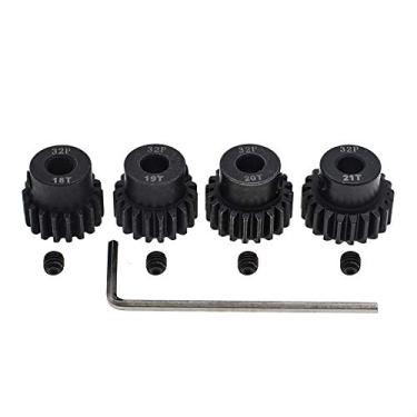 Imagem de 4 peças 18t 19t 20t 21t Aço 32p Engrenagem de pinhão 5 mm Furo para motor de carro 1/8 1/10 RC