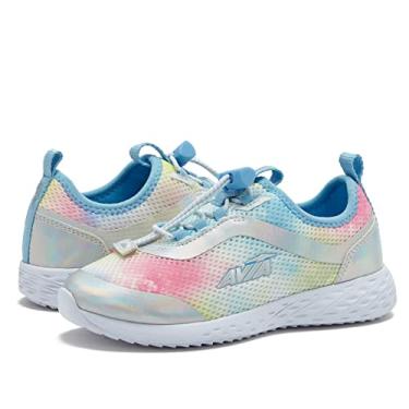 Imagem de Avia Avi Spirit Slip On Girls’ Sneakers - Tennis, Athletic, Running Shoes for Girls - Toddler, Little Kid, and Big Kid Sizes - Medium Blue/White/Multicolor, 11 Little Kid