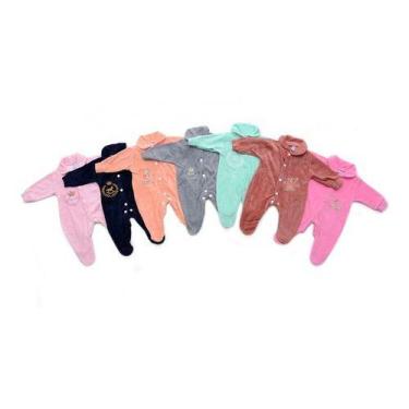 Imagem de Macacão De Plush Bordado de Bebê Kit 2 peças Roupa Infantil - Rizzicom
