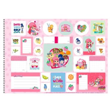 Imagem de Caderno Cartográfia 60Fls Moranguinho Rosa Claro Animativa